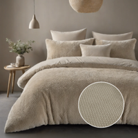 Dekbedovertrek Rabbit Fur Taupe Luxe & Patroon 140x200 Cm Verwarmend Sleeptime - Dekbed-Discounter.nl