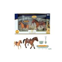 HORSES PRO Set Paarden -2 Stuks Met Accessoires-o.a. Voerbak - thumbnail