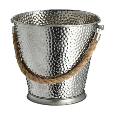 Champagnekoeler - RVS - 5L - 17 cm - H24 cm - met touw handvat - ijsemmer - drankemmer