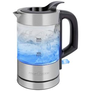 ProfiCook PC-WKS 1228 G waterkoker 0,5 l 1100 W Roestvrijstaal, Transparant