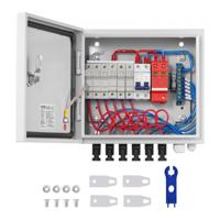 VEVOR Solar PV-combinatorbox 6-snaar 15A voor zonnepaneelsysteem stalen behuizing IP65