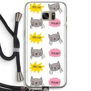 Meow: Samsung Galaxy S7 Edge Transparant Hoesje met koord