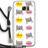 Meow: Samsung Galaxy S7 Edge Transparant Hoesje met koord