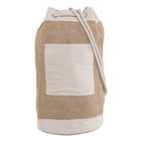 Jute duffel bag/plunjezak beige/naturel 44 cm