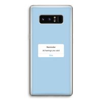 Reminder: Samsung Galaxy Note 8 Transparant Hoesje
