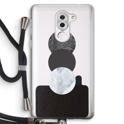 Marmeren cirkels: Honor 6X Transparant Hoesje met koord