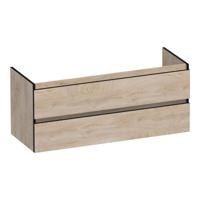 Brauer Joy Edge - Onderkast - 120 cm - met 2 Softclose Lades Greeploos en 2 Sifon Uitsparingen - Forest Wheat