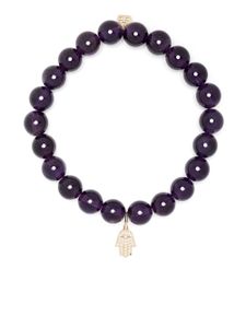 Sydney Evan bracelet Hamsa en or 14ct serti d'améthyste - Violet