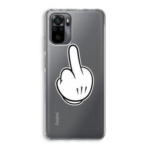 Middle finger black: Xiaomi Redmi Note 10 Pro Transparant Hoesje