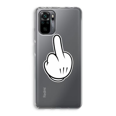 Middle finger black: Xiaomi Redmi Note 10 Pro Transparant Hoesje