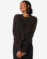 HEMA Damestrui gebreid Flora glitter donkerbruin (donkerbruin)