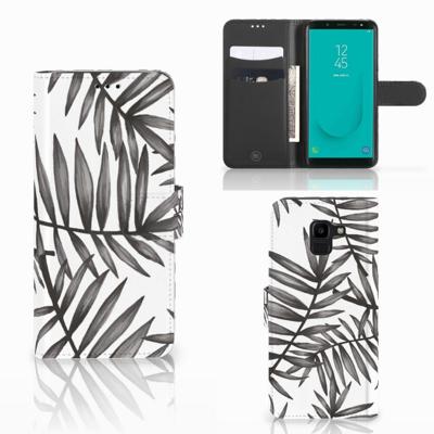 Samsung Galaxy J6 2018 Hoesje Leaves Grey Samsung Galaxy J6 2018 Hoesje Leaves Grey