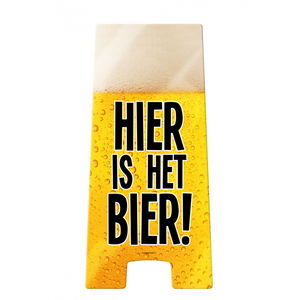 Waarschuwingsbord Hier is het Bier