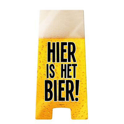 Waarschuwingsbord Hier is het Bier