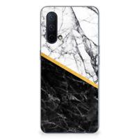 OnePlus Nord CE 5G | TPU | Siliconen hoesje | Marmer Wit Zwart - Origineel Cadeau Man