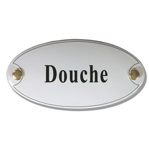 Emaille deurbord ovaal Douche