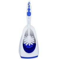 Buemag Wc-borstel - toiletborstel met houder - blauw/wit - 41.5 cm - kunststof - Toilet/garnituur