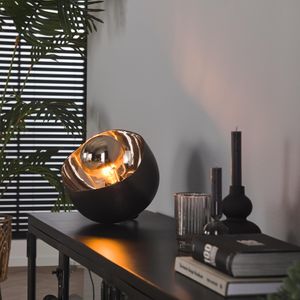 LifestyleFurn Tafellamp 'Gianfranco' Ø28cm, kleur Zwart Nikkel