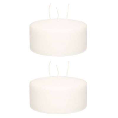3x stuks witte multi lonten kaars/mammoetkaars 15 x 8 cm 62 branduren