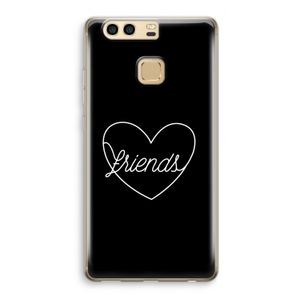 Friends heart black: Huawei P9 Transparant Hoesje
