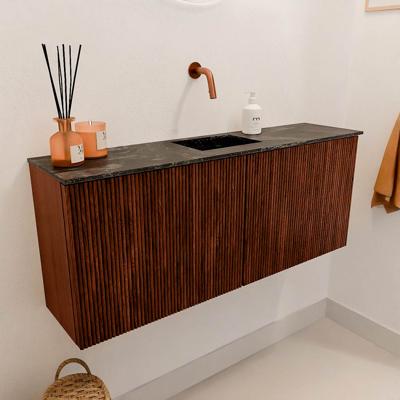Toiletmeubel Mondiaz Joya Dlux | 100 cm | Meubelkleur Ruby | Faye wastafel Lava Wasbak Midden | Zonder kraangat(en)