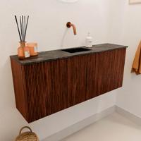 Toiletmeubel Mondiaz Joya Dlux | 100 cm | Meubelkleur Ruby | Faye wastafel Lava Wasbak Midden | Zonder kraangat(en)