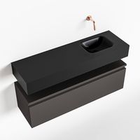 Toiletmeubel Mondiaz Andor | 100 cm | Meubelkleur Dark grey | Lex vrijhangend wastafel Urban Rechts | Zonder kraangat