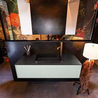 Badkamermeubelset Mondiaz Erin 120 cm met 1 Lade met RIDGE Wastafel Midden Urban met 1 kraangat Greeploos Mat Greey