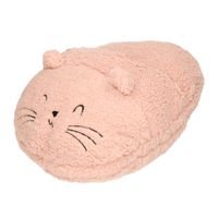 Grote voetenwarmer pantoffel/slof muis oud roze one size 30 x 27 cm - Voetenwarmers