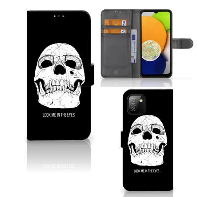 Telefoonhoesje met Naam Samsung Galaxy A03 Skull Eyes