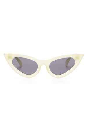 Kuboraum lunettes de soleil à monture papillon - Jaune