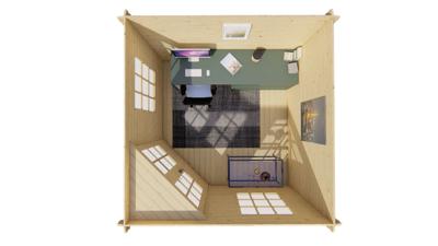 Blokhut - Tuinhuis Asmund | 28 mm | vuren bruin geïmpregneerd