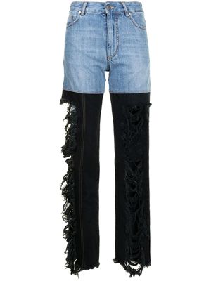 Peter Do jean droit Combo à taille haute - Bleu