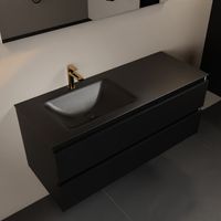 Mondiaz Aivy 120 cm badmeubelset urban - met wastafel urban 1 kraangat links met spiegel