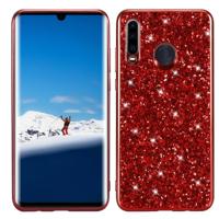 Glitter poeder schokbestendig TPU Case voor Huawei P30 Lite/Nova 4e (rood)