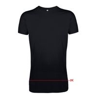 Set van 3x stuks extra lang formaat basic heren t-shirt zwart, maat: 2XL - thumbnail