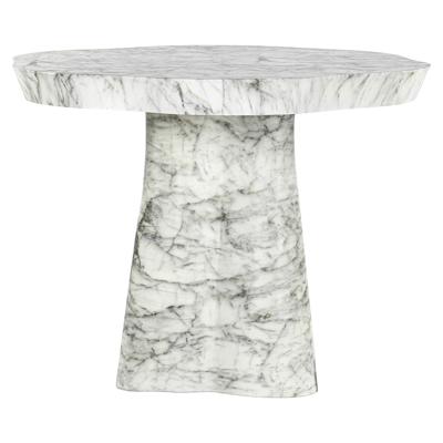 Eettafel Rockyard 100Ø faux wit marmer