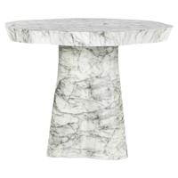 Eettafel Rockyard 100Ø faux wit marmer