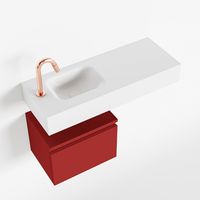 Toiletmeubel Mondiaz Andor | 80 cm | Meubelkleur Fire | Lex vrijhangend wastafel Talc Links | 1 kraangat