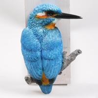 Vogel ijsvogel wand 14x5x19cm