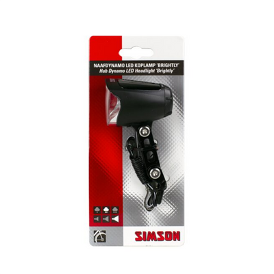 Simson Voorlicht brightly naafdynamo led 70 lux zwart