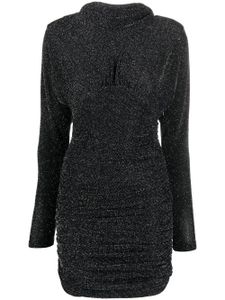 Saint Laurent robe courte pailletée à dos drapé - Noir