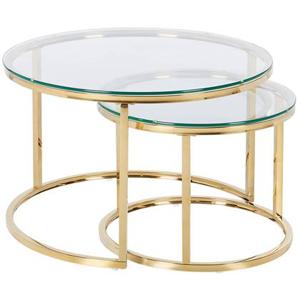 Beliani - GRANGE - Salontafel set - Goud - Gehard glas