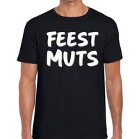 Feestmuts tekst t-shirt zwart heren - thumbnail