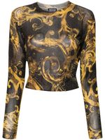 Versace Jeans Couture haut crop Watercolour Couture - Noir