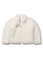 MM6 Maison Margiela Kids veste en peau lainée artificielle à patch logo - Blanc