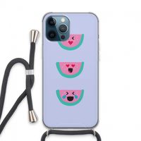 Smiley watermeloen: iPhone 13 Pro Max Transparant Hoesje met koord