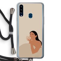 Fresh coffee: Samsung Galaxy A20s Transparant Hoesje met koord