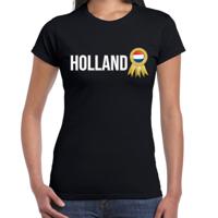 Verkleed T-shirt voor dames - Holland - zwart - voetbal supporter - themafeest - Nederland