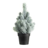 Kunstboom/kunst kerstboom groen met sneeuw 22 cm